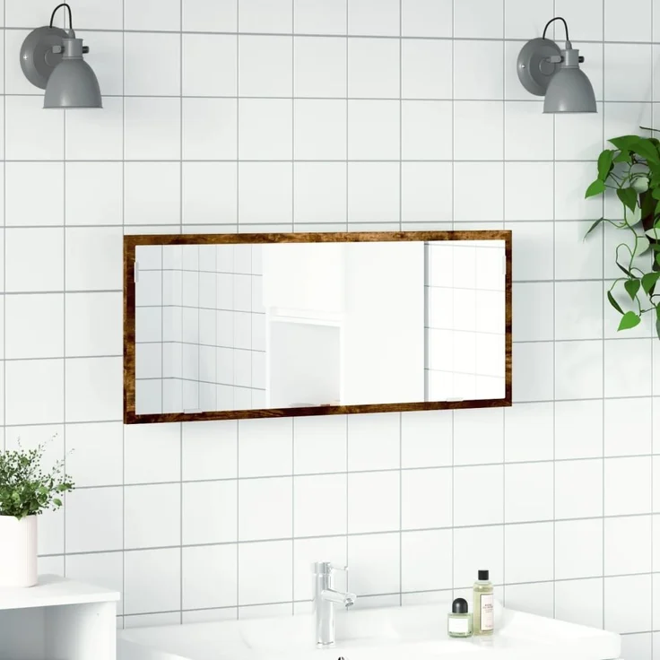 vidaXL LED-Badspiegel Räuchereiche 100x8,5x37 cm Holzwerkstoff 856272 – Bild 3