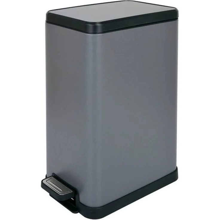 SVITA Mülleimer STM15, Treteimer, Kosmetikeimer, 15L, Stahl pulverbeschichtet, Grau – Bild 4