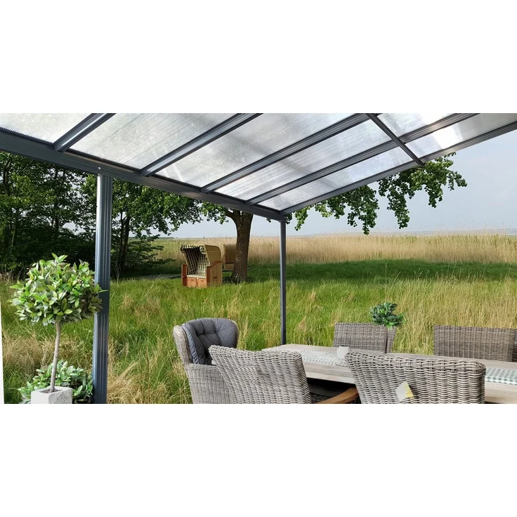 osoltus Alu Terrassenüberdachung Terrassendach Veranda Grau 435 x 300 cm – Bild 3