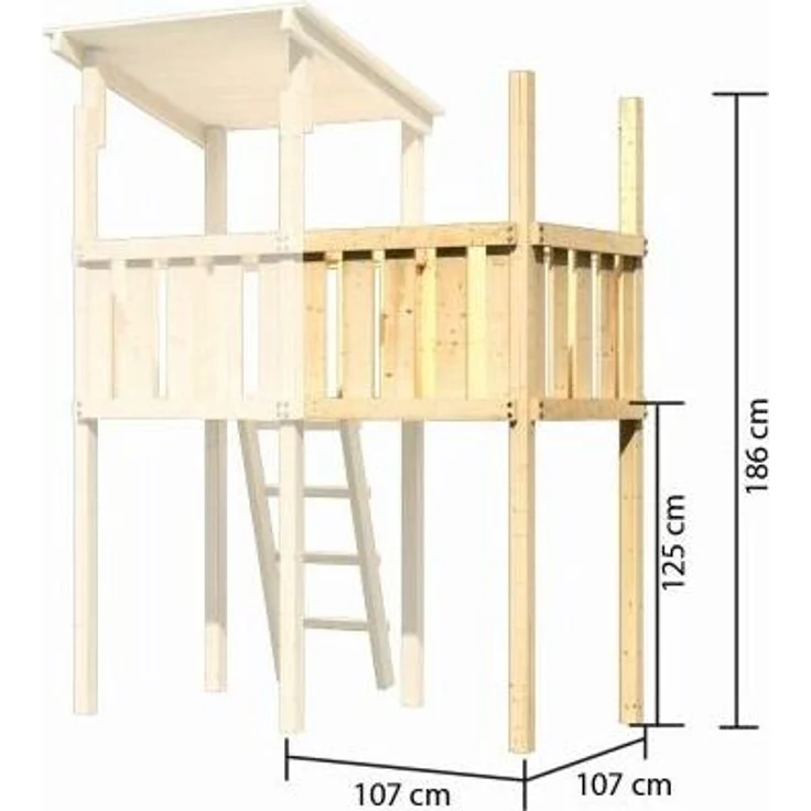 Karibu Anbau für Kinderspielhaus Lotti VK naturbelassen – Bild 9