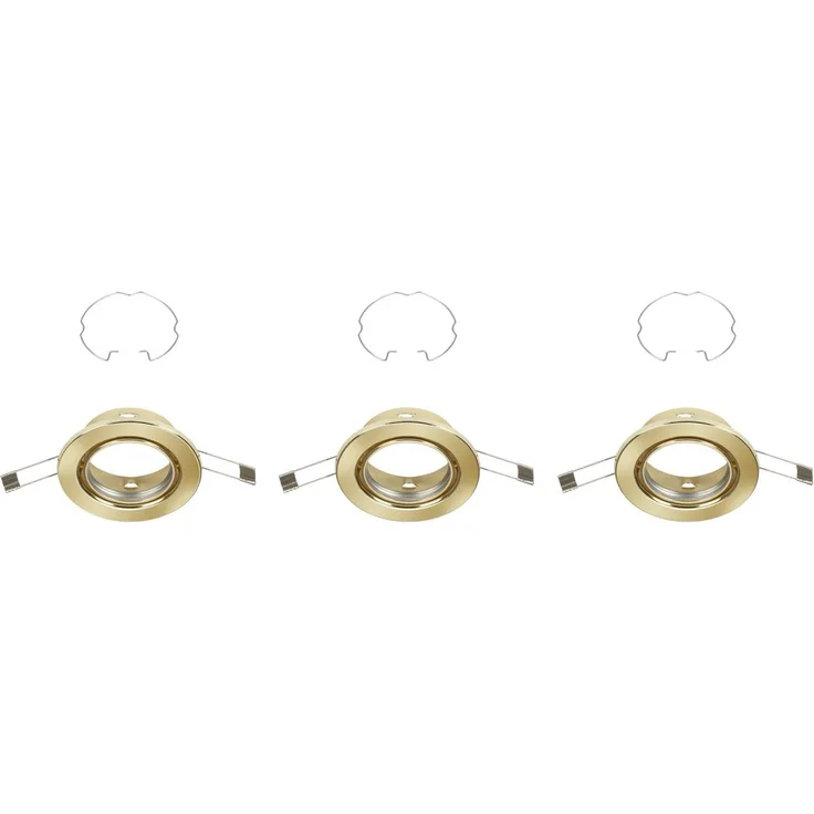 Briloner 3er Set Einbauleuchten messing Ø 8,6 cm GU10