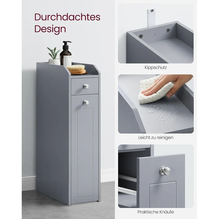 Vasagle Badkommode Badezimmerschrank Toilettenschrank mit Schubladen – Bild 7