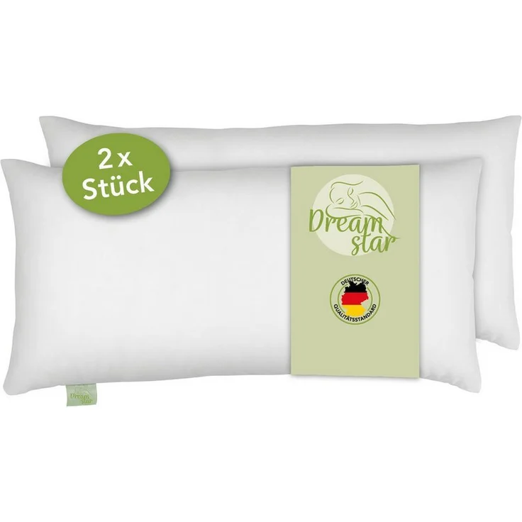 Dreamstar Kopfkissen Eco Microfaserkissen (Einzeln oder als 2er-Set), 40x80 und 80x80 cm, Füllung: Eco Faserfüllung, Bezug: angenehm weiche Microfaser, stützt Kopf und Nacken ideal – Bild 5