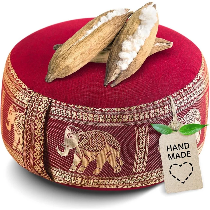 livasia Meditationskissen Zafukissen klein (Deluxe) vegan und handgefertigt, 32x20cm, Kapok – Bild 1