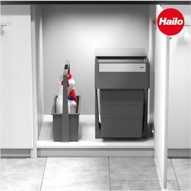 Hailo Abfallsammler 3666901 m Tragekorb dunkelgrau – Bild 2