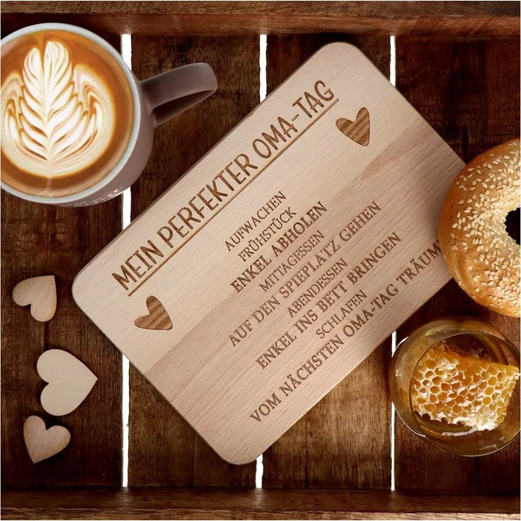 Spruchreif® Frühstücksbrett · Frühstücksbrettchen aus Holz mit Gravur · Geschenk für Großeltern