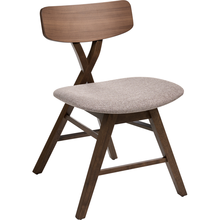 Esszimmerstuhl 2er Set LELAND Holz Braun Taupe – Bild 4