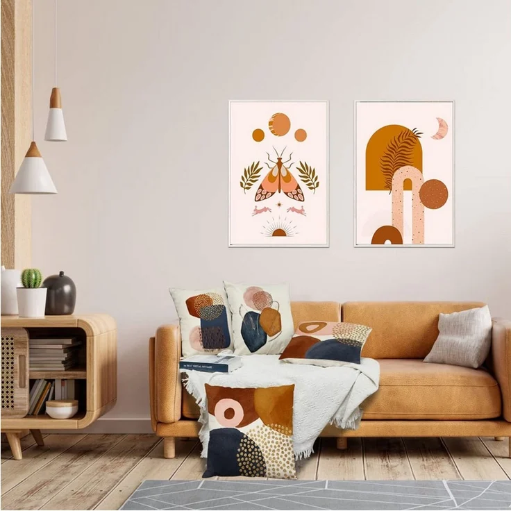 Diwzbyn Kissenbezüge 4er Set Kunst Outdoor Kissenbezug 45x45cm Dekokissen Gartenkissen, (4 Stück), ästhetische Deko für Couch und Wohnraum – Bild 2