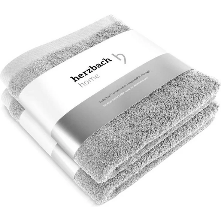 herzbach home Handtuch Set Pura 50x100 cm, (2-St), 550g/m², Premium-Qualität, 100% Baumwolle, einfarbig – Bild 4