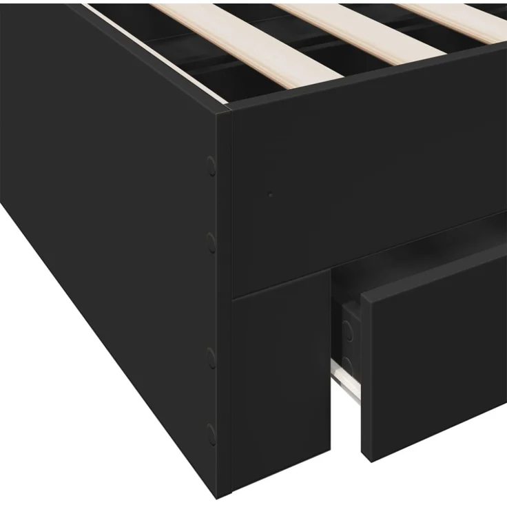 vidaXL Bettgestell mit Schubladen Schwarz 75x190 cm Holzwerkstoff 3280441 – Bild 10