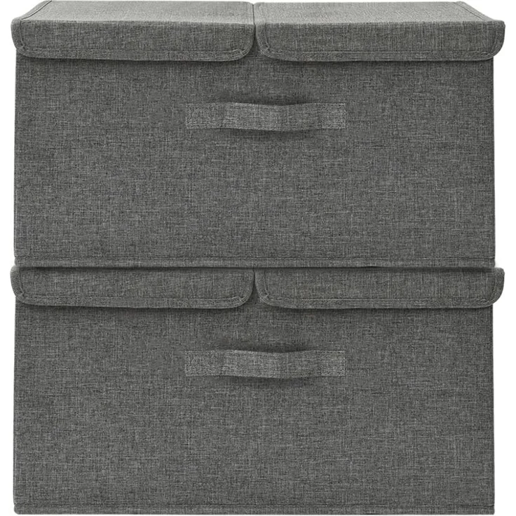 vidaXL Aufbewahrungsboxen 2 Stk. Stoff 50x30x25 cm Anthrazit 332913 – Bild 1