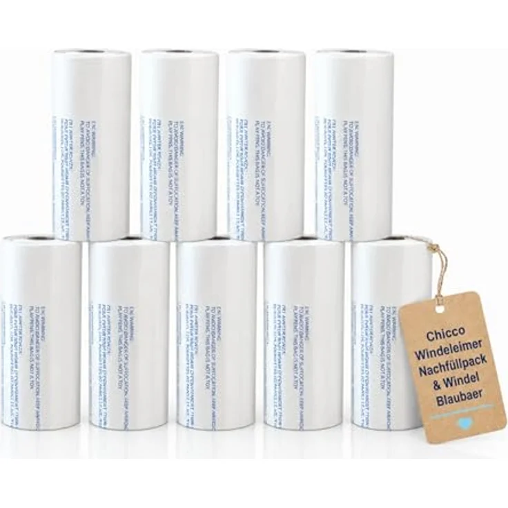 Magic Windeleimer Nachfüllpack & Windel Blaubaer | geruchsdichte & auslaufsichere Beutel | Für saubere und geruchsfreie Wickelbereiche | Nachfüllkassette, Nachfüllfolie für Windeleimer – Bild 3