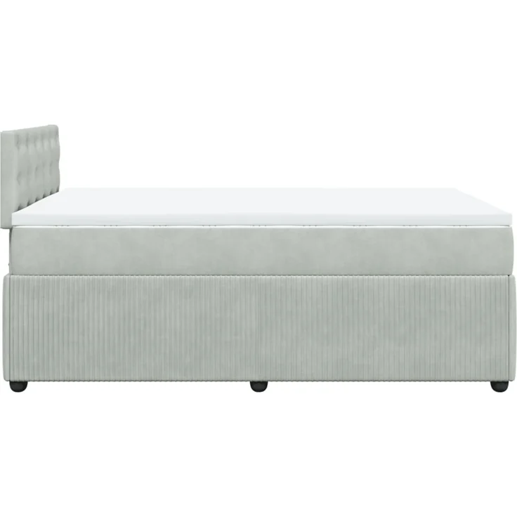 vidaXL Boxspringbett mit Matratze Hellgrau 120x200 cm Samt 3290022 – Bild 7