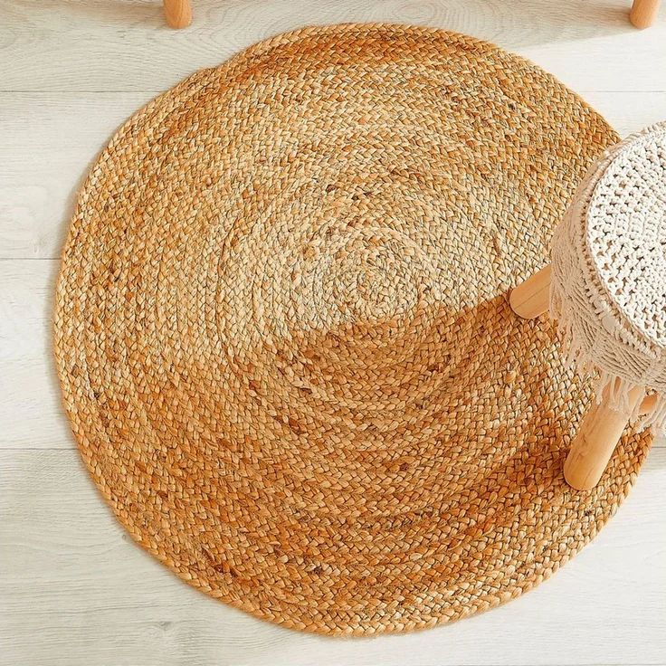 LUXOR living Teppich Mamda 2, Juteteppich, rund, Höhe: 4 mm, Flachgewebe, handgeflochten, Flecht Design, Naturfaser, Boho-Style – Bild 1