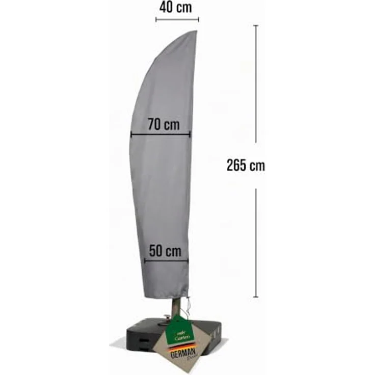 mehr Garten Sonnenschirm-Schutzhülle Premium, wasserdichte Abdeckung aus 600D Polyester Oxford-Gewebe, frostbeständig und UV-beständig – Bild 7