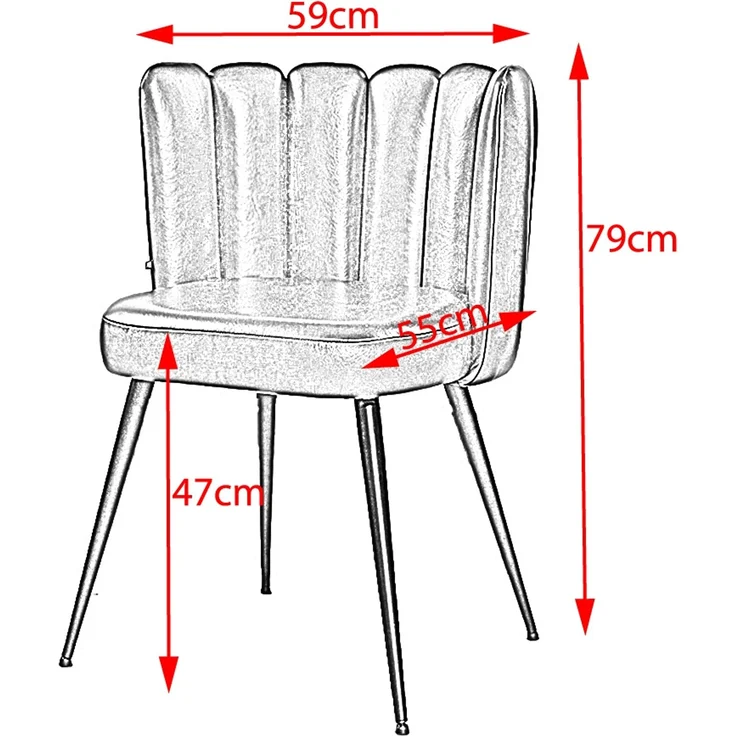 KAWOLA Stuhl JADA Esszimmerstuhl Leder schwarz 79 x 55 x 59 cm – Bild 6