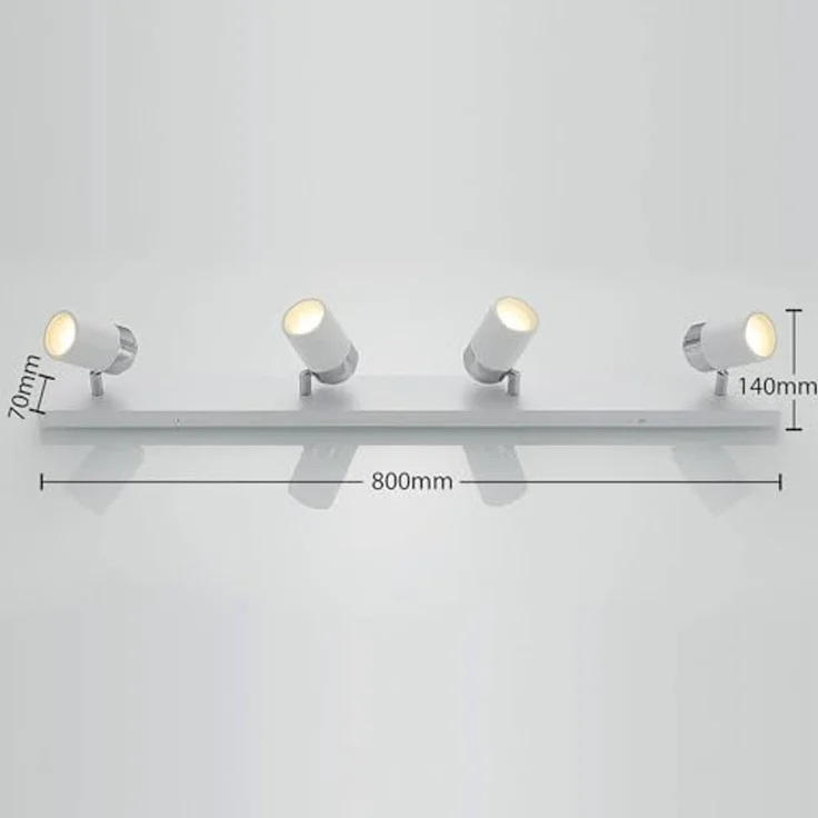 Lindby Deckenstrahler Kardo, Metall, Weiß IP44, 4 x 35 W – Bild 4