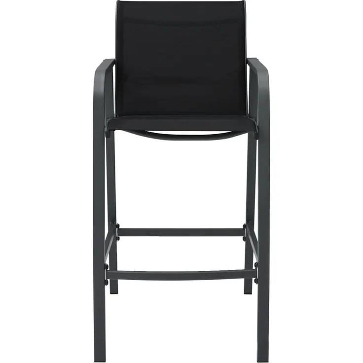 Garten-Barstühle 2 Stk. | Barhocker Schwarz Textilene – Bild 3