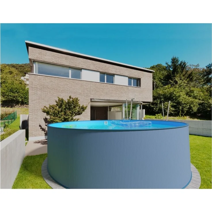 SUMMER FUN Stahlwandpool, rund, verzinkte Stahlwand, UV-stabilisierte PVC-Folie in Blau, 0,4 mm stark, 120cm tief – Bild 2
