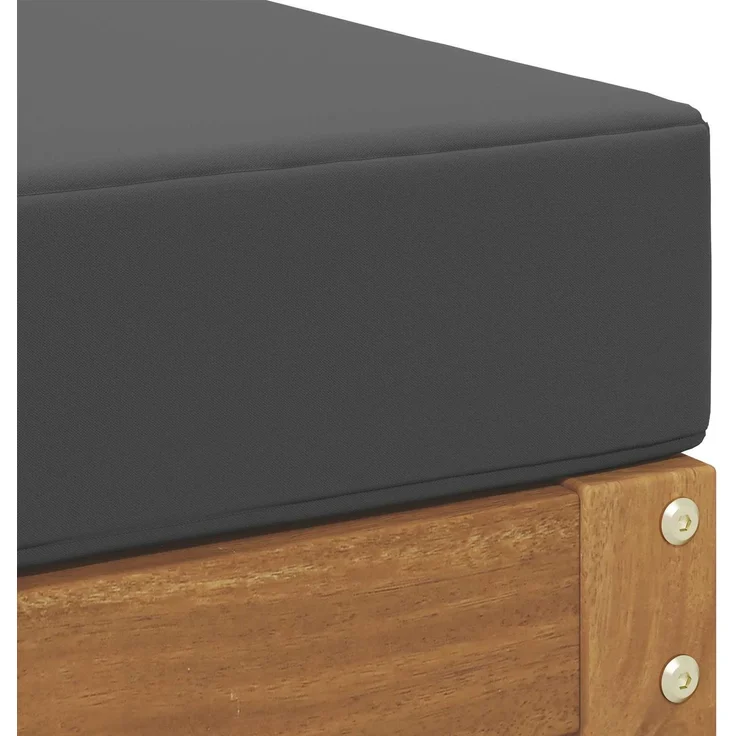 vidaXL Outdoor-Fußhocker Massivholz Akazie Natur und Anthrazit 900529 – Bild 6