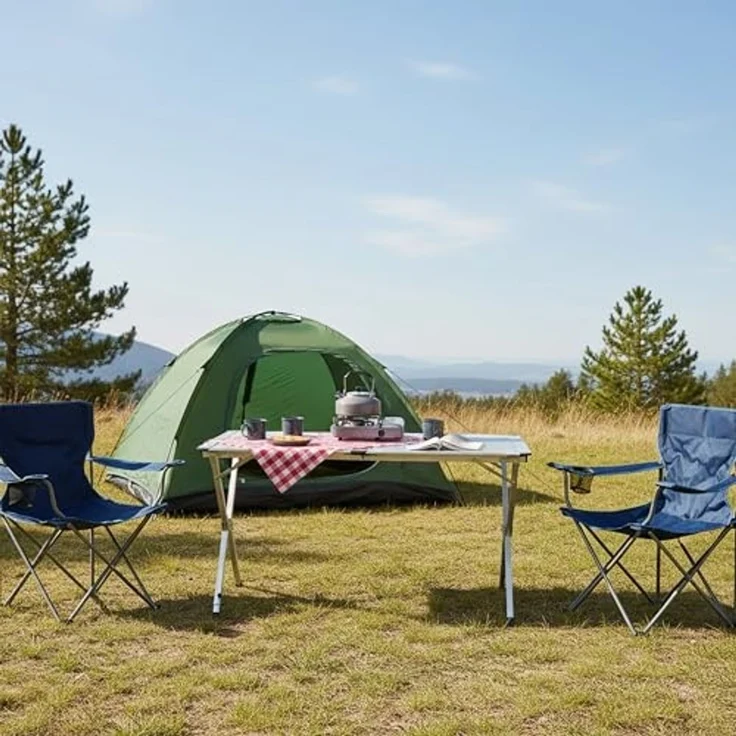 CampFeuer Campingtisch Aluminium Campingtisch für 4 Personen, 140 x 70 x 70 cm, faltbar – Bild 2