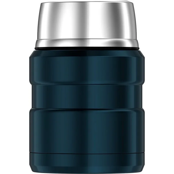 THERMOS STAINLESS KING Thermobehälter für Essen ice grey 0,47l - Edelstahl, absolut dicht, hält Speisen 9h heiß & 14h kalt, mit klappbarem Löffel, BPA-frei