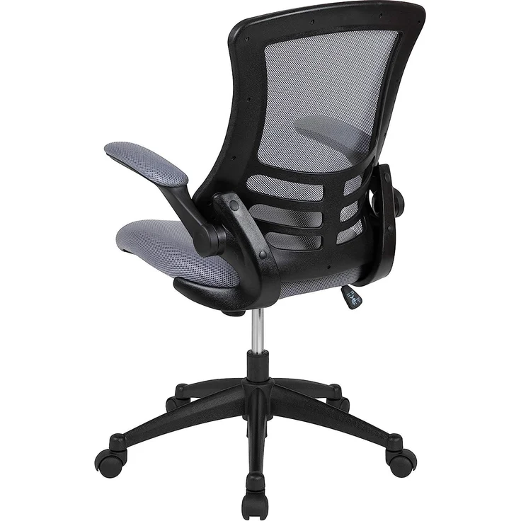 Flash Furniture Bürostuhl mit mittelhoher Rückenlehne – Ergonomischer Schreibtischstuhl mit hochklappbaren Armlehnen und Netzstoff – Perfekt für Home Office oder Büro – Dunkelgrau – Bild 9