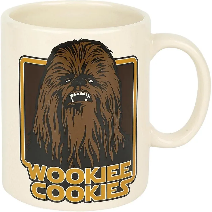 Star Wars 1012344010 Tasse mit Keksfach Wookiee Cookies, Edelstahl, weiß, 9 x 4 x 4 cm