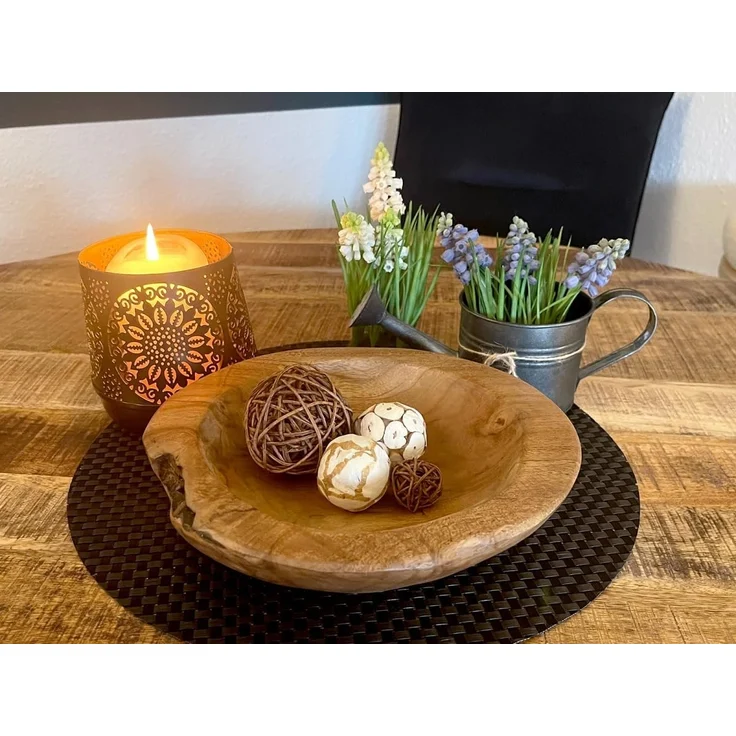 Amagohome Dekoschale Teakholz Schale Ø 25 cm Einzigartiges Naturprodukt aus Wurzelholz – Bild 6