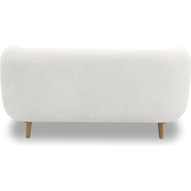 DOMO. collection Sofa 800014, 2-Sitzer Garnitur, runde Ecken, gepolsterte Rückenlehne, Holzfüße Eiche natur, 2er Couch, Polstergarnitur, 160 x 86 x 73 (BxTxH), weiß – Bild 5