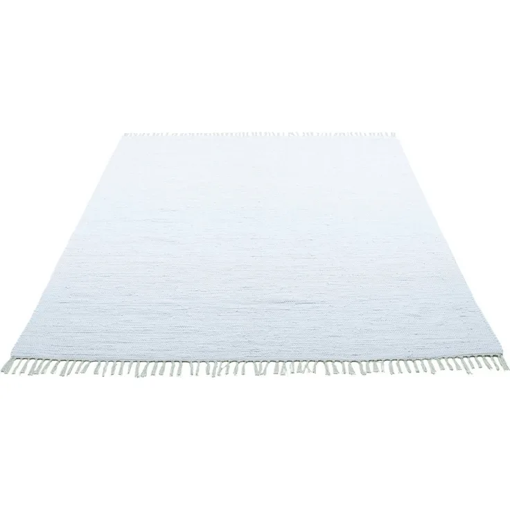 THEKO Teppich Happy Cotton Fleckerl, handgewebt, rechteckig, Höhe: 5 mm, Flachgewebe, reine Baumwolle, meliert, mit Fransen, auch als Läufer