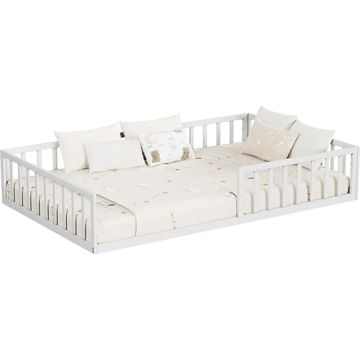 Bodenbett aus Metall Minno Weiß 120x200 mit Matratze Vitalispa – Bild 5