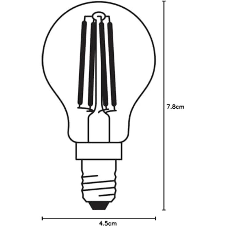 OSRAM LED-Lampe E14 P40 4W Filament warmweiß, 470lm, 5er Pack, nicht dimmbar – Bild 7