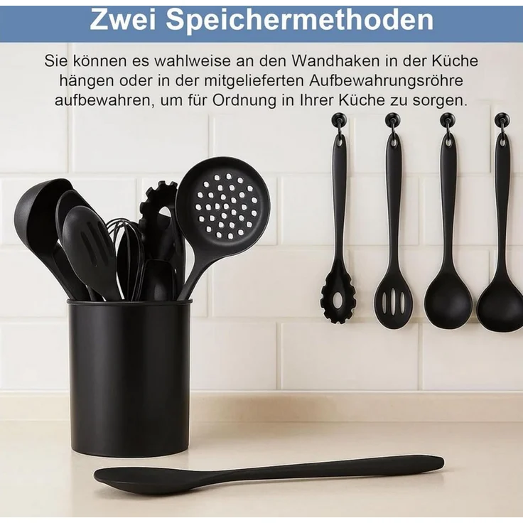 Youyijia Küchenorganizer-Set 15-teiliges Silikon Küchenutensilien Set – Bild 3
