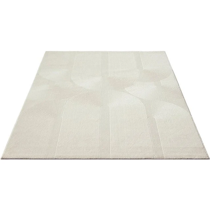 merinos Teppich Sign 1904, rechteckig, Höhe: 12 mm, Hoch Tief Struktur, Geometrisch, 100% recyceltem Polyester, Wohnzimmer – Bild 4
