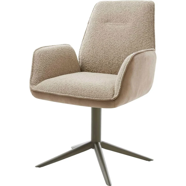 Drehstuhl Zoa-Flex Materialmix Schlamm Fußkreuz Effektfinish Titan 360° drehbar Wippfunktion Taschenfederkern – Bild 1