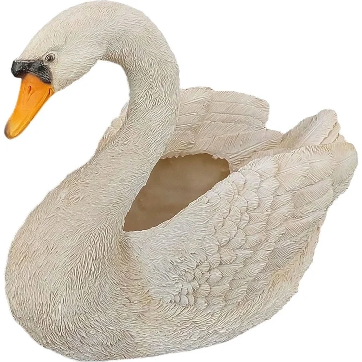 abc HOME Blumentopf Pflanzentopf Schwan, Polyresin, Für Außenbereich geeignet – Bild 1