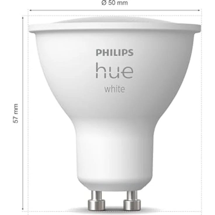 Philips Hue GU10 Spot LED-Leuchtmittel, 4,2 W, 400 lm, dimmbar, warmweiß, Einzelpack – Bild 8