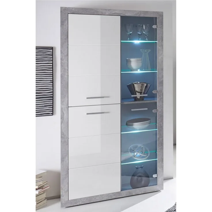 Vitrine >Rio de Janeiro< in Beton aus Glas - 92x194x37cm (BxHxT)