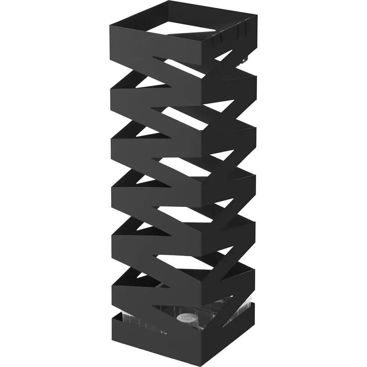 SONGMICS 19,3" (49 cm) Schirmständer, lang/kurz, freistehender Halter für Gehstöcke/Gehstöcke, mit Abtropfschale/2 Haken