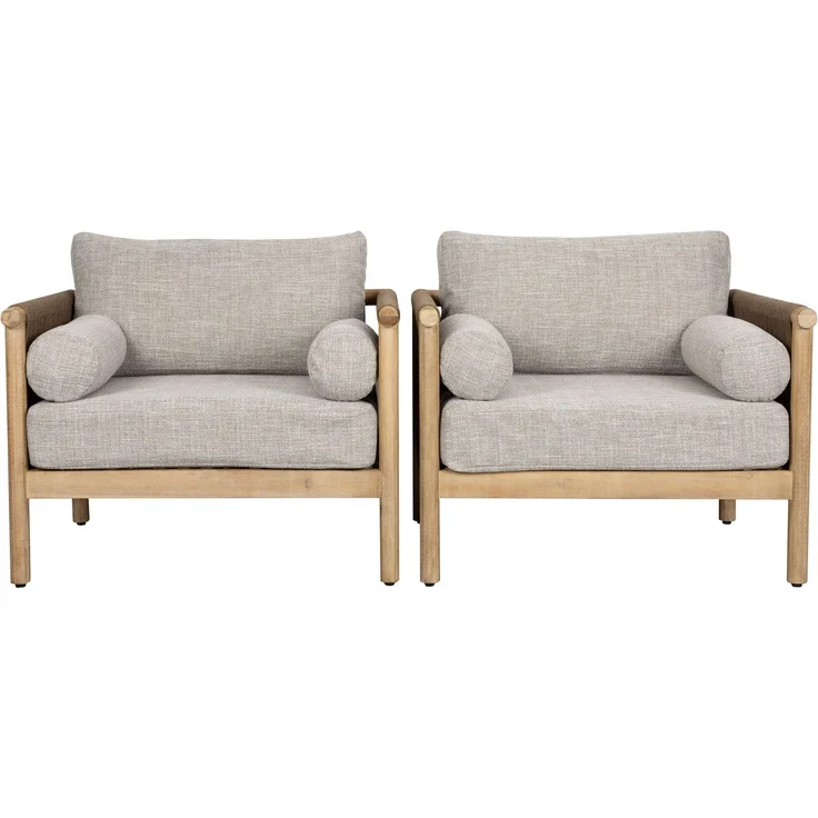DutchBone Loungesessel Oasis im 2er-Set, Beige aus Akazienholz 95x84x68 cm – Dutchbone – Bild 5