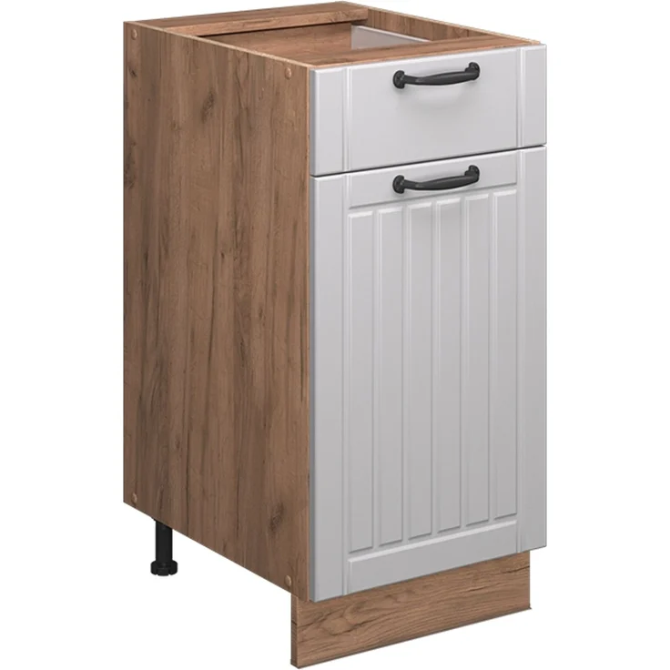 Küchenunterschrank Fame-Line Weiß Landhaus 40 cm , AP Anthrazit Vicco – Bild 1