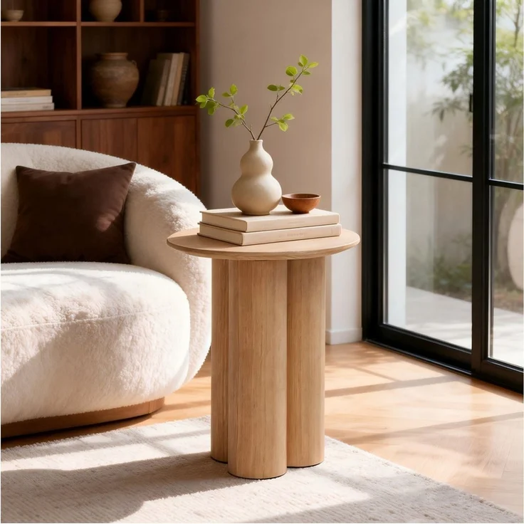 WILLIAMSPACE Beistelltisch Moderner Beistelltisch, Freiformplatte Holzfurnier, asymmetrisch – Bild 4