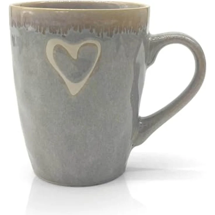 MEA LIVING Tasse MEA living STONEWARE Becher mit Henkel, Motiv "Herz", Stoneware – Bild 1