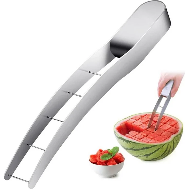 FELIXLEO Obstschneider Wassermelonen Schneider Edelstahl Melonen Wuerfel Messer, (1-tlg) – Bild 1