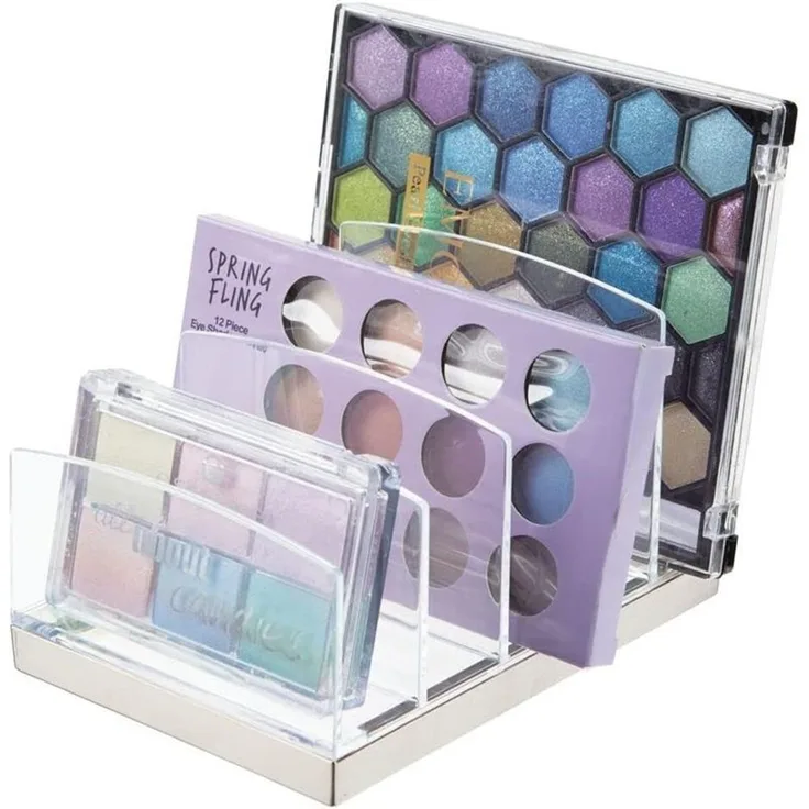 Schminkaufbewahrung Kosmetik Organizer mDesign Make-up Box transparent/silber