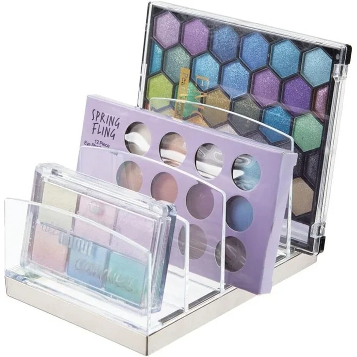 Schminkaufbewahrung Kosmetik Organizer mDesign Make-up Box transparent/silber – Bild 1