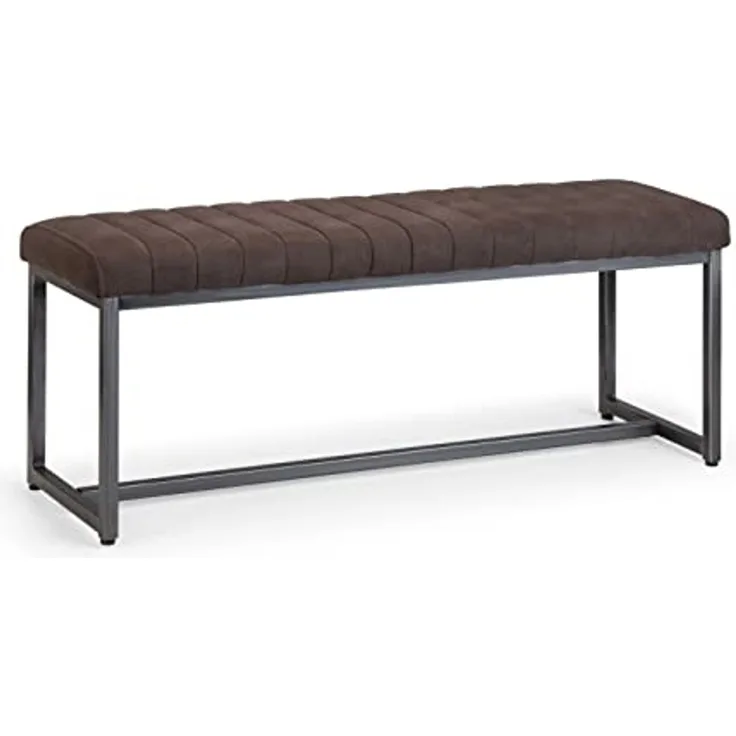 Julian Bowen Brooklyn Polsterbank, Anthrazit, Metall, Einheitsgröße