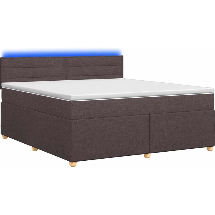 vidaXL Boxspringbett mit Matratze Dunkelbraun 140 x 200 cm Stoff 3452432 – Bild 2