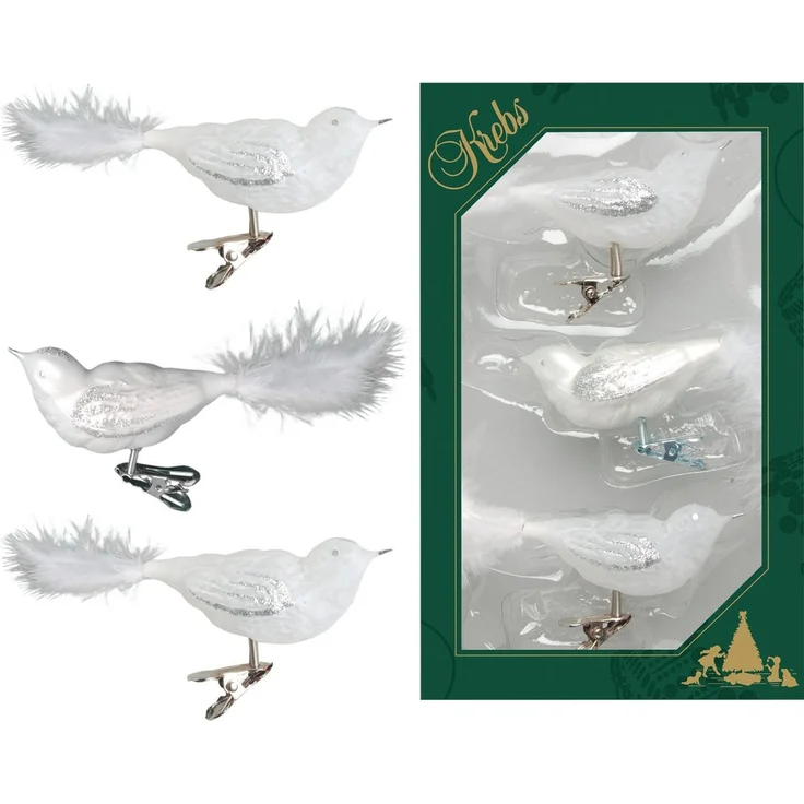 Krebs Glas Lauscha Weihnachtsbaumklammer CBK80873, Weihnachtsdeko, Christbaumschmuck (3-tlg), Glasvogel – Bild 2